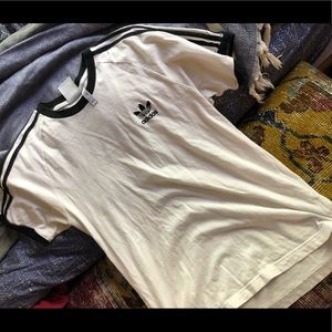 Adidas striped / cuffed t shirt